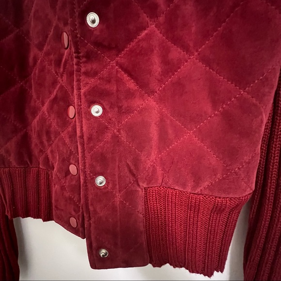 John Paul Richard Leather Outer Shell Sweater Jacket -Red - Picture 6 of 7